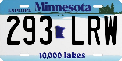 MN license plate 293LRW