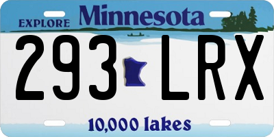 MN license plate 293LRX