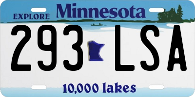 MN license plate 293LSA