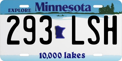 MN license plate 293LSH
