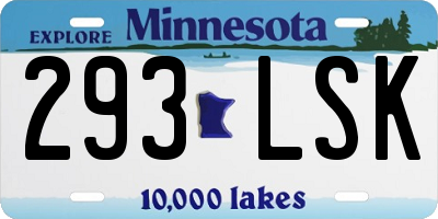 MN license plate 293LSK