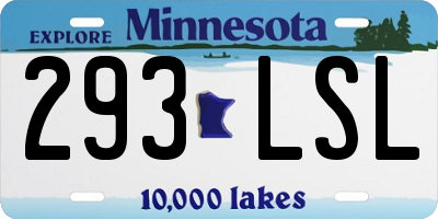 MN license plate 293LSL
