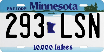 MN license plate 293LSN