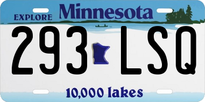 MN license plate 293LSQ