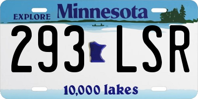 MN license plate 293LSR