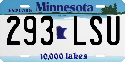 MN license plate 293LSU