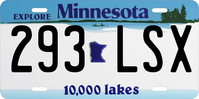 MN license plate 293LSX