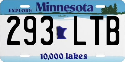 MN license plate 293LTB