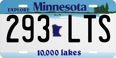 MN license plate 293LTS