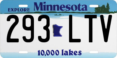 MN license plate 293LTV