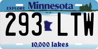 MN license plate 293LTW