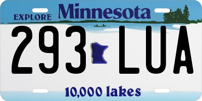 MN license plate 293LUA
