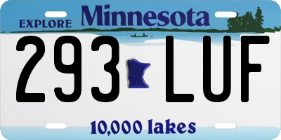 MN license plate 293LUF