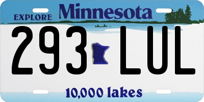 MN license plate 293LUL