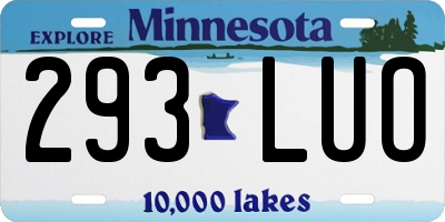 MN license plate 293LUO