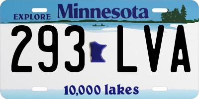 MN license plate 293LVA