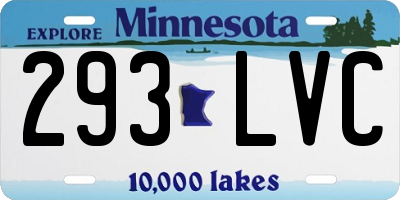 MN license plate 293LVC