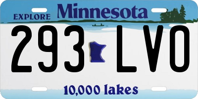 MN license plate 293LVO