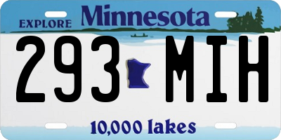 MN license plate 293MIH