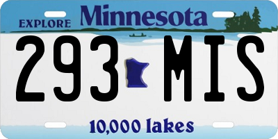 MN license plate 293MIS