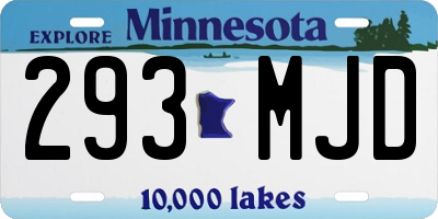 MN license plate 293MJD