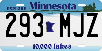 MN license plate 293MJZ