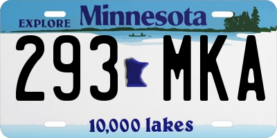 MN license plate 293MKA