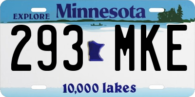 MN license plate 293MKE