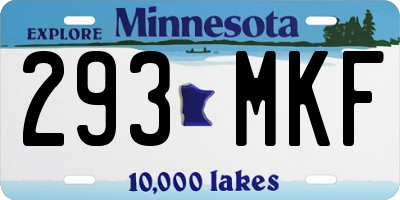 MN license plate 293MKF