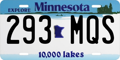 MN license plate 293MQS