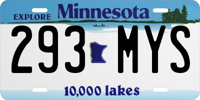 MN license plate 293MYS