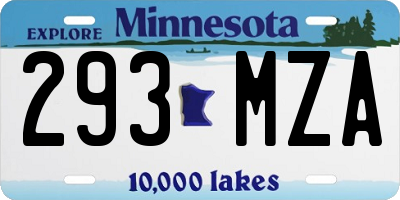 MN license plate 293MZA
