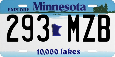MN license plate 293MZB