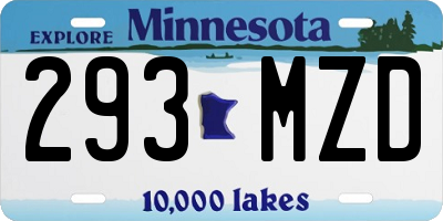 MN license plate 293MZD