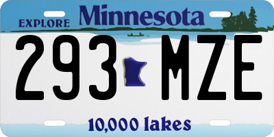 MN license plate 293MZE