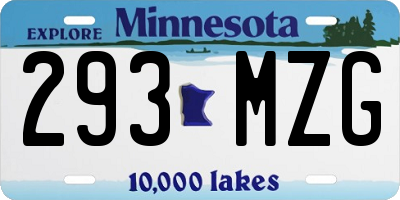 MN license plate 293MZG