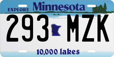MN license plate 293MZK