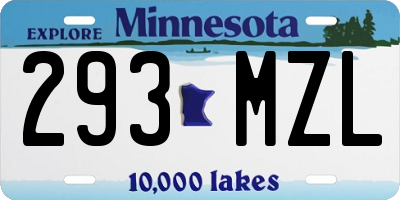 MN license plate 293MZL