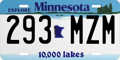 MN license plate 293MZM