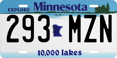 MN license plate 293MZN
