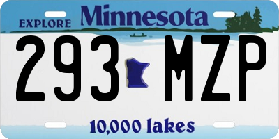 MN license plate 293MZP