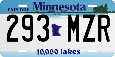 MN license plate 293MZR