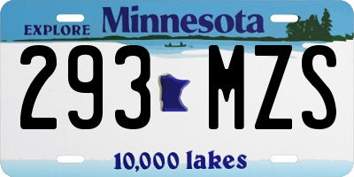 MN license plate 293MZS