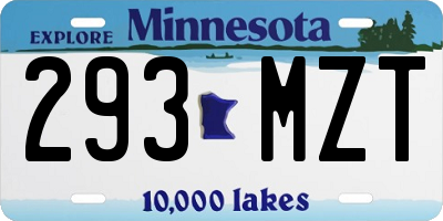 MN license plate 293MZT
