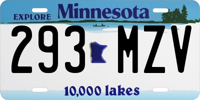 MN license plate 293MZV