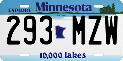MN license plate 293MZW