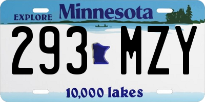 MN license plate 293MZY