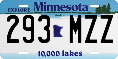 MN license plate 293MZZ