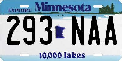 MN license plate 293NAA
