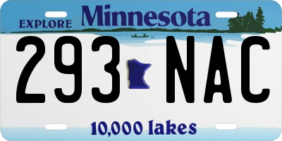MN license plate 293NAC